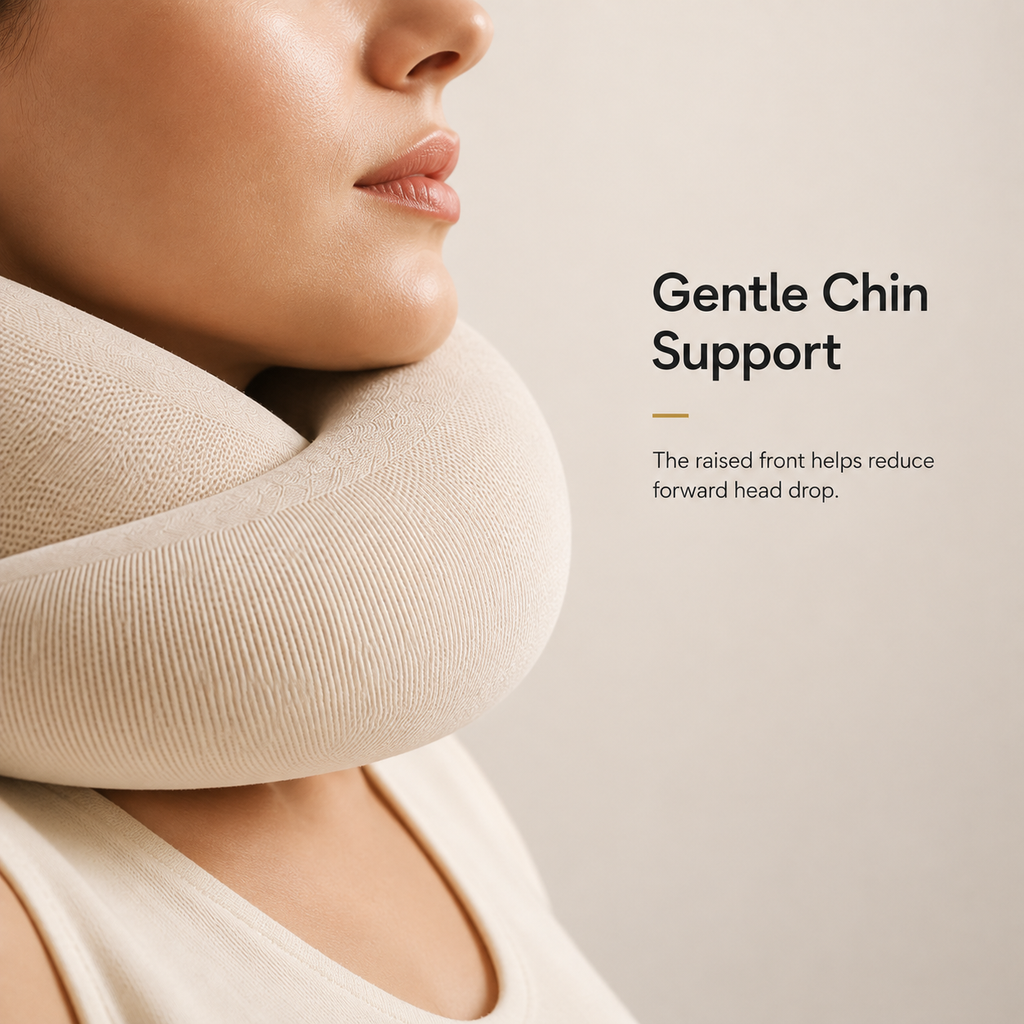 AeroWrap™ memory foam travel pillow with chin support — view 3