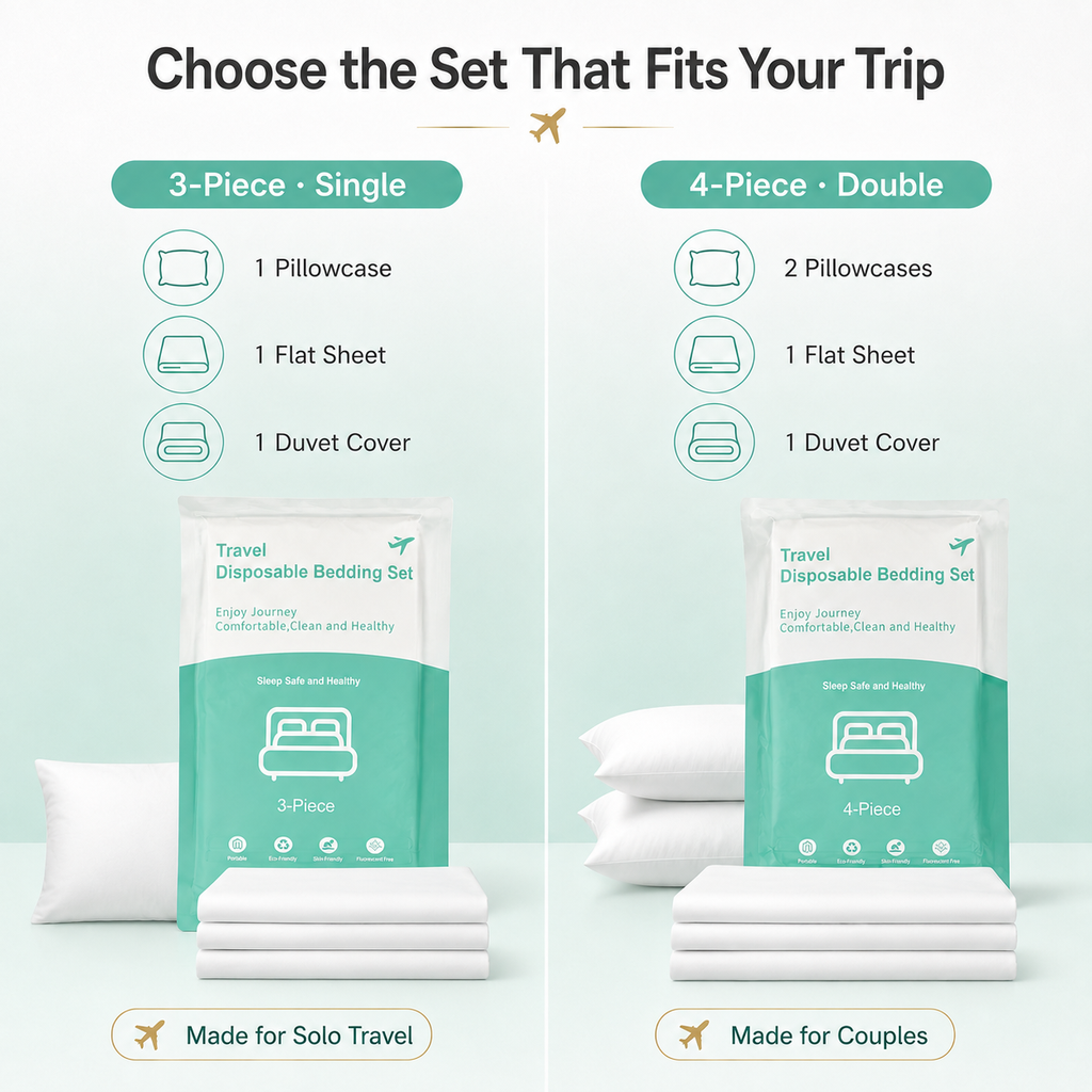 SWISA™ disposable travel bedding set — view 2