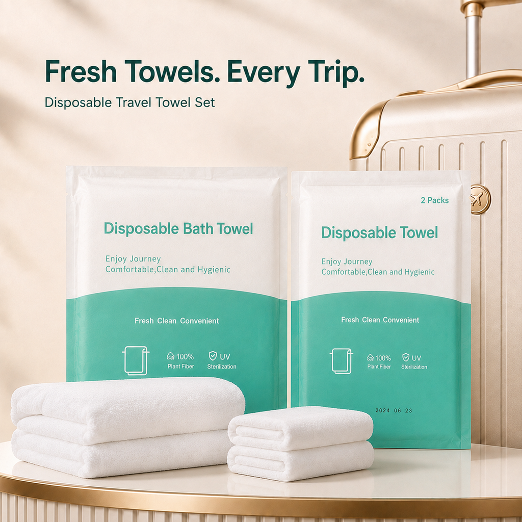 PureDry™ disposable travel towel set