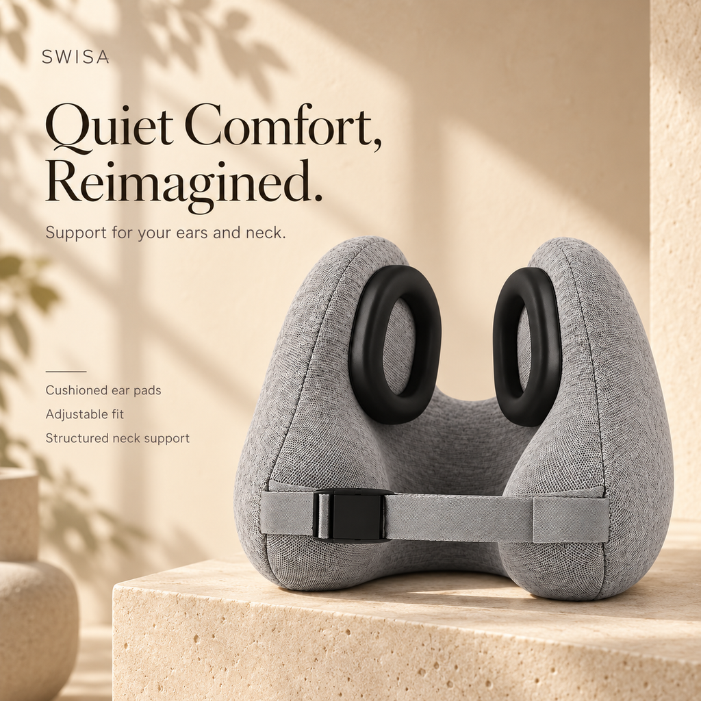 Nuvela Noise-Reducing Travel Pillow — Cushioned Ear Support