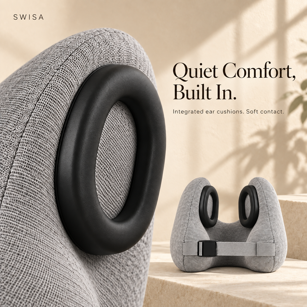 Nuvela Noise-Reducing Travel Pillow — Cushioned Ear Support