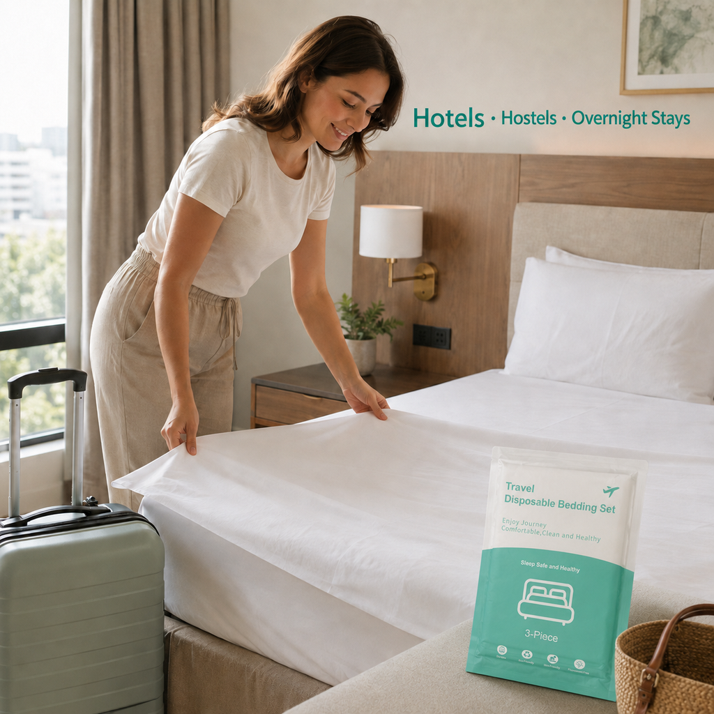 SWISA™ disposable travel bedding set — view 3