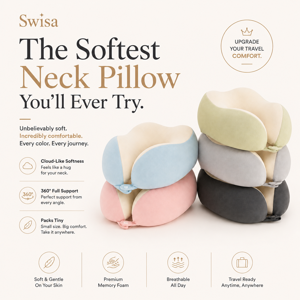 Velura™ IceSilk Travel Pillow
