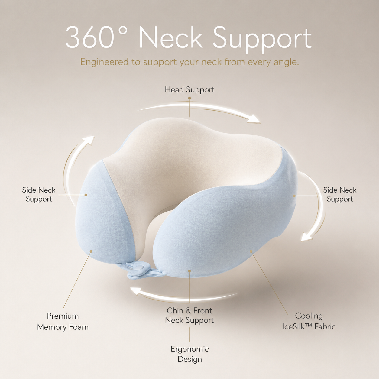 Velura™ IceSilk Travel Pillow